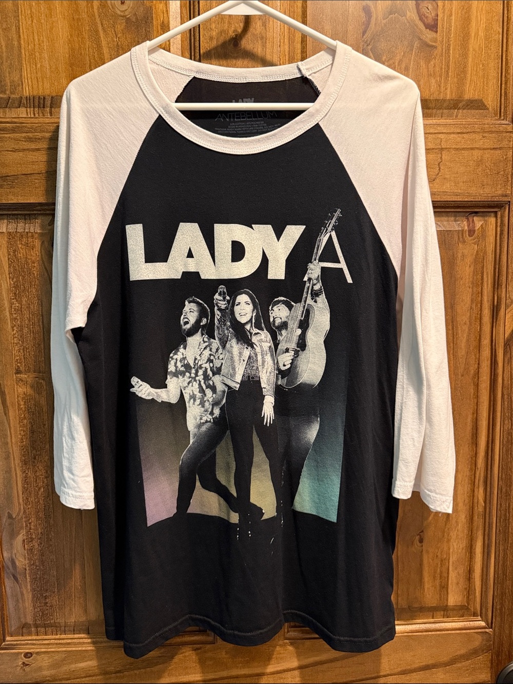 Lady A Raglan Band Tee - Black & White